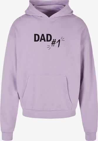 Merchcode Sweatshirt 'Fathers Day - Dad Number 1' in Lila: predná strana