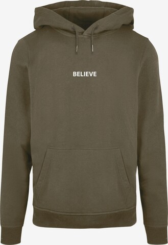 Merchcode Sweatshirt 'Believe' in Groen: voorkant