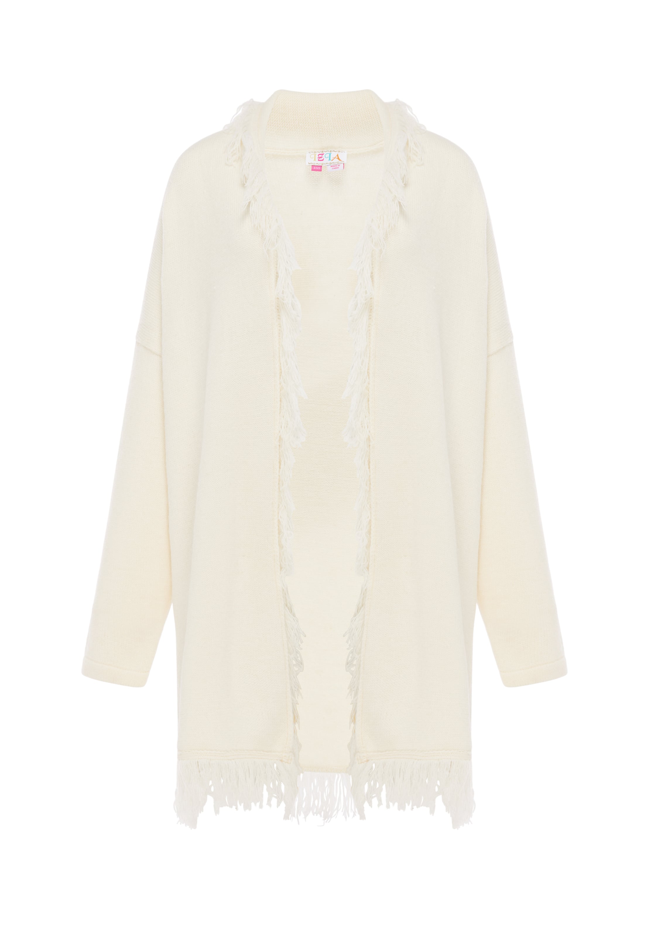 IZIA Gebreid vest in Wit: voorkant