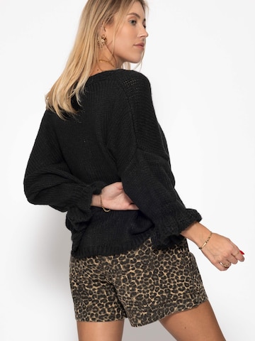 SASSYCLASSY Oversizestrickjacke‌‌‌‌‌‌ in Schwarz