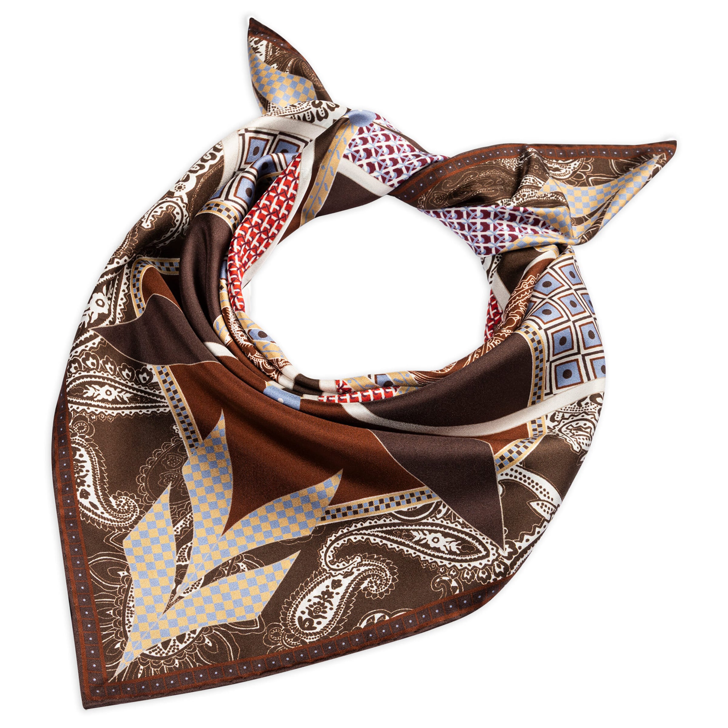 Foulard ' FLOWER MANDALA 64x64 ' Roeckl en mélange de couleurs