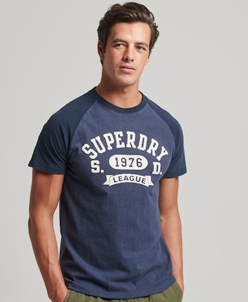 Superdry Shirt 'Vintage Athletic' in Blauw: voorkant
