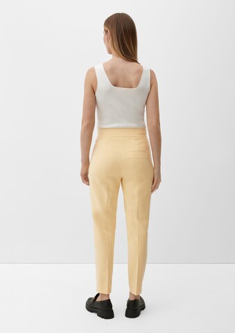 Coupe slim Pantalon à plis s.Oliver BLACK LABEL en jaune