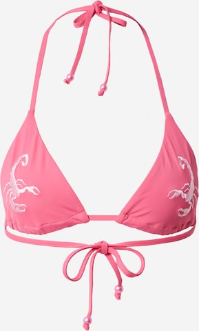 VIERVIER Triangle Bikini Top 'Katja' in Pink: front