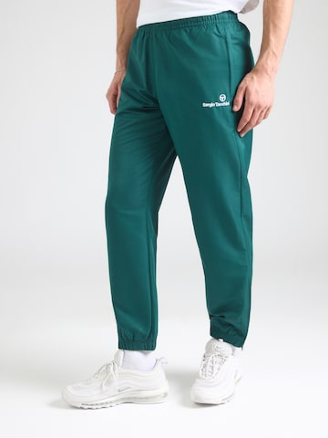 Sergio Tacchini Zwężany krój Spodnie sportowe 'Carson 021' w kolorze zielony: przód