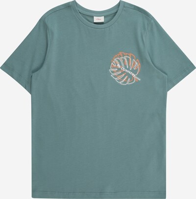 s.Oliver T-Shirt en bleu cyan / orange / blanc, Vue avec produit