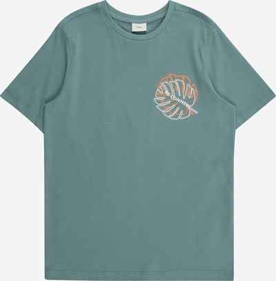 s.Oliver Shirt in de kleur Cyaan blauw / Oranje / Wit, Productweergave