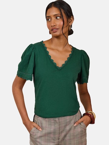 love & roses - Camiseta en verde: frente