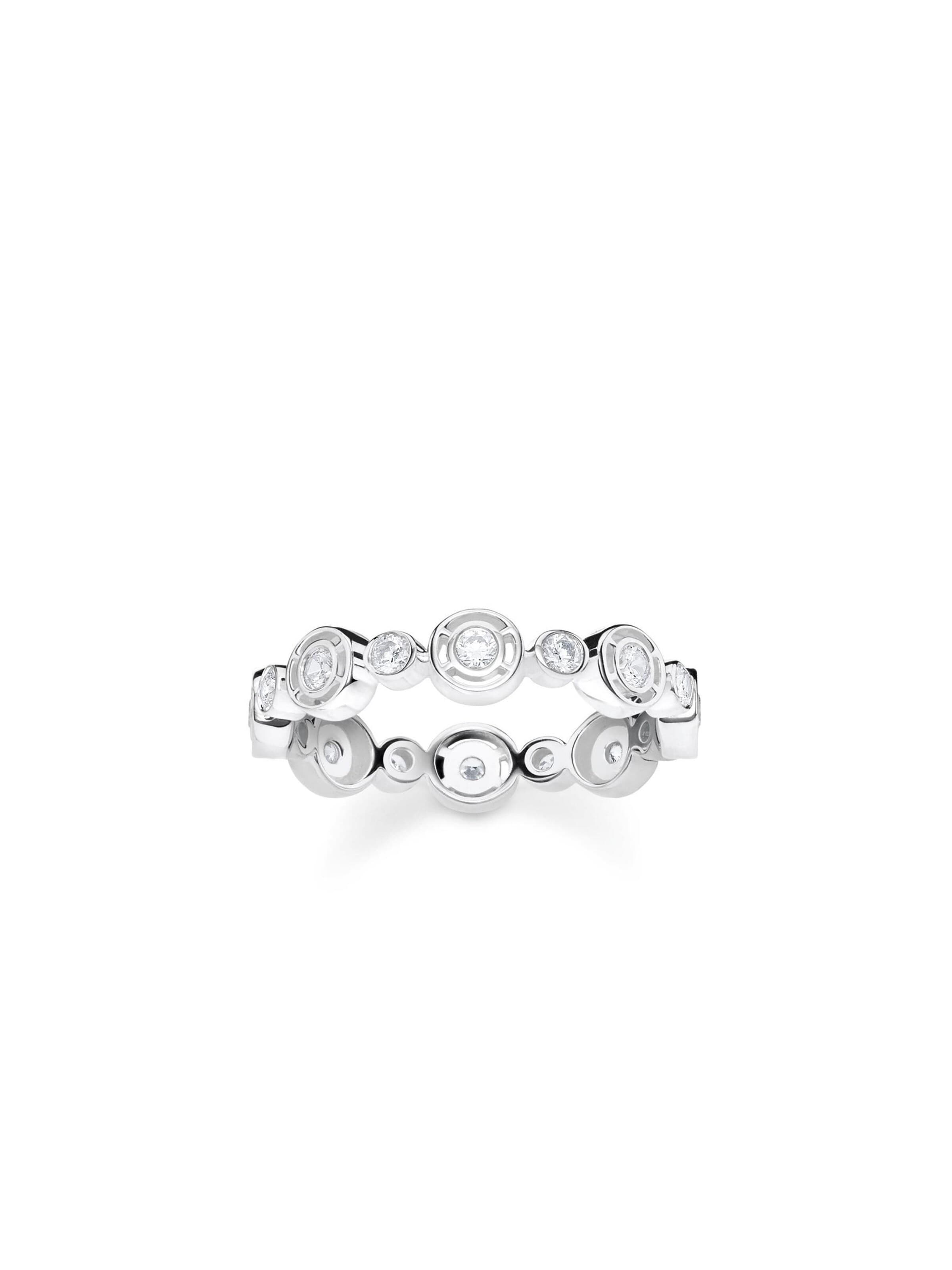 Thomas Sabo Ring 'Ring Kreise Weiß Steine Silber' in White: front