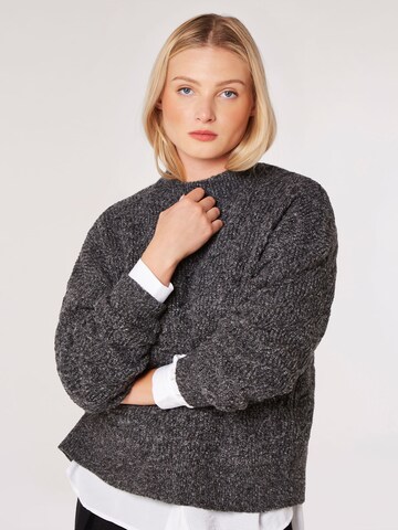 Apricot Plaited Knit Mock Neck Jumper ' ' in Grau