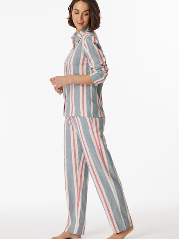 SCHIESSER Pyjama ' Selected Premium ' in Blauw: voorkant