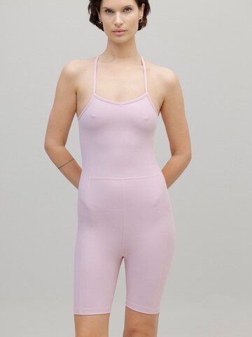 Body de sport 'Jumpsuit Ribbed Dawn Pink' Hey Honey en rose