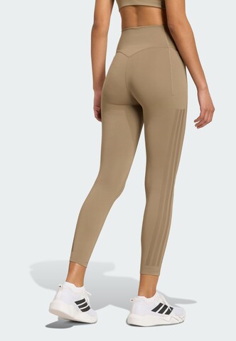 ADIDAS PERFORMANCE Skinny Παντελόνι φόρμας 'Optime' σε καφέ