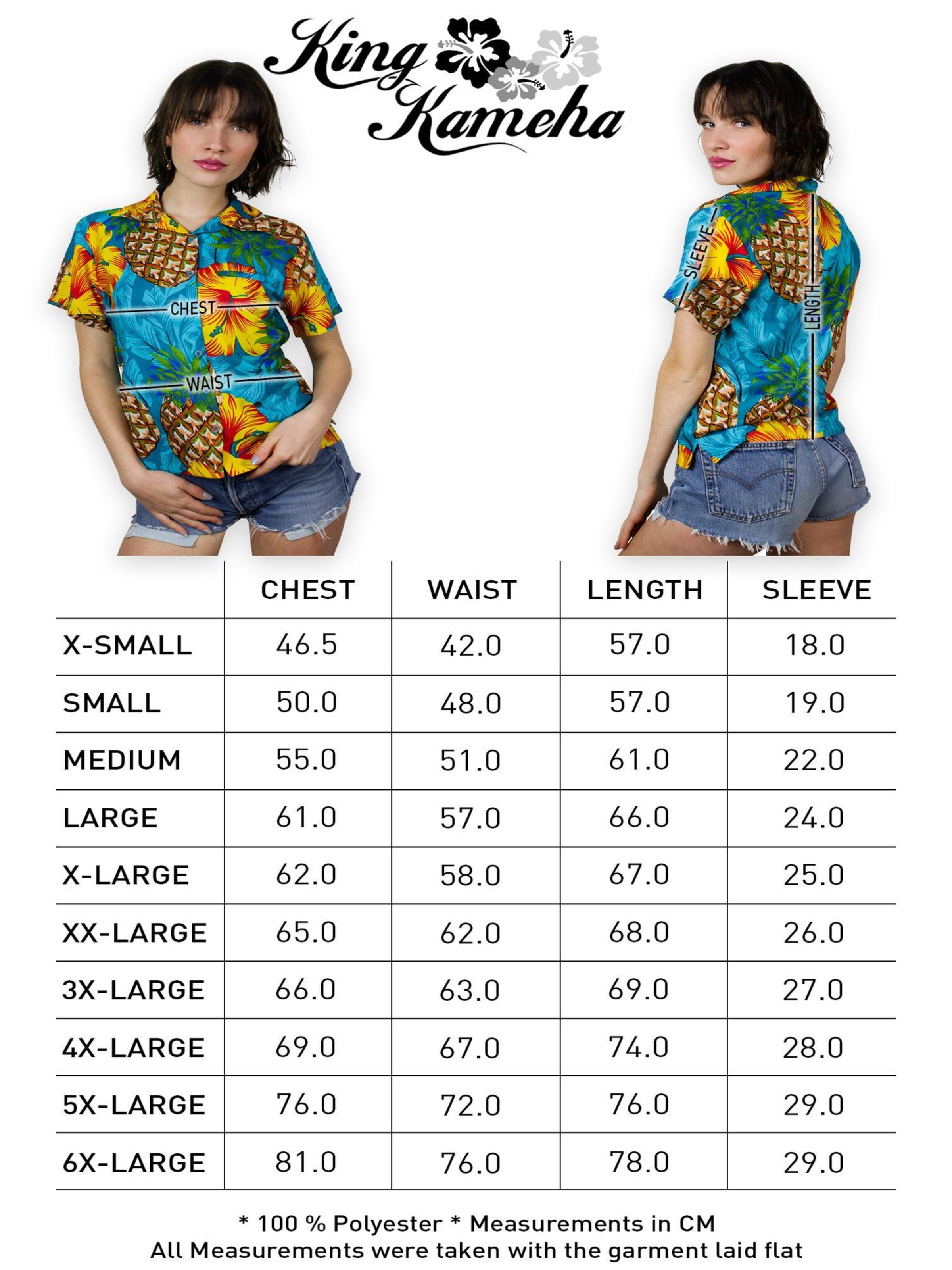 King Kameha Bluse 'Pineapple Hibiscus'‌‌‌‌‌‌‌ in Blau