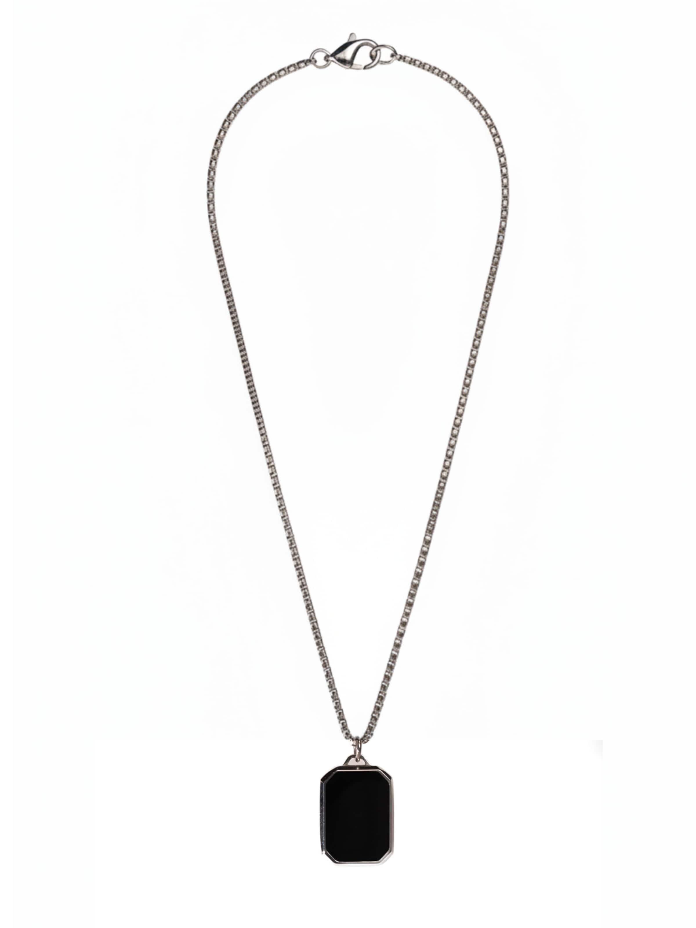 Eternal Necklace 'Onyx' in Silver: front
