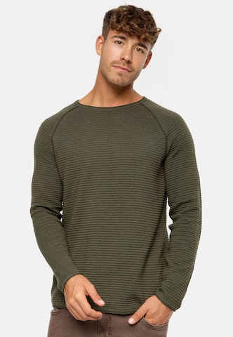 INDICODE JEANS Sweater ' Camilo ' in Green: front