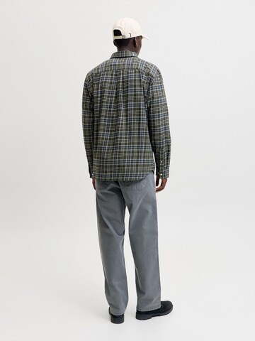 JACK & JONES Regular fit Button Up Shirt 'JJEFIELD' in Green