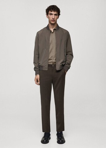 MANGO MAN Regular Pleated Pants 'Olimpia' in Brown