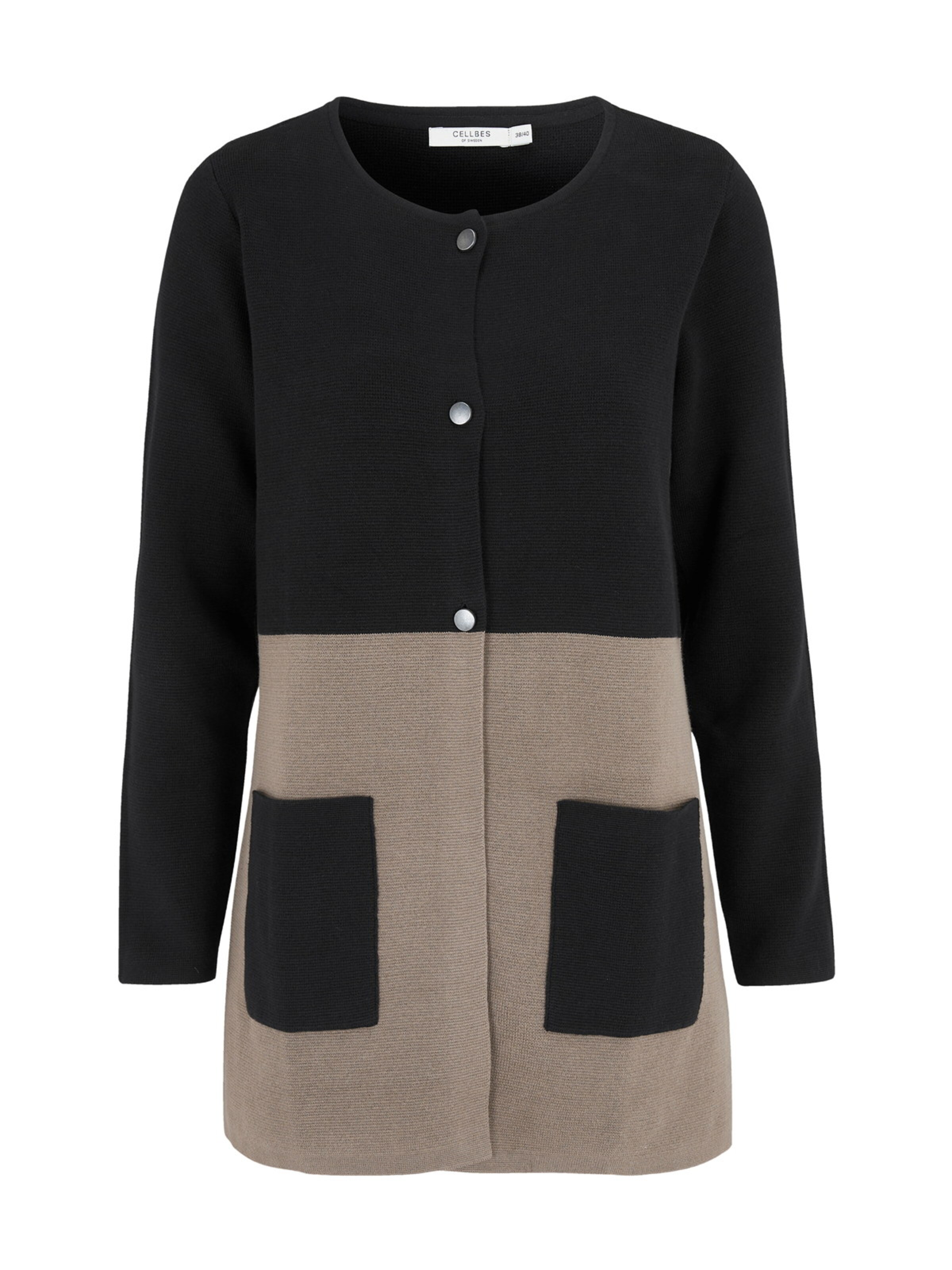 Cellbes of Sweden Gebreid vest in Bruin: voorkant