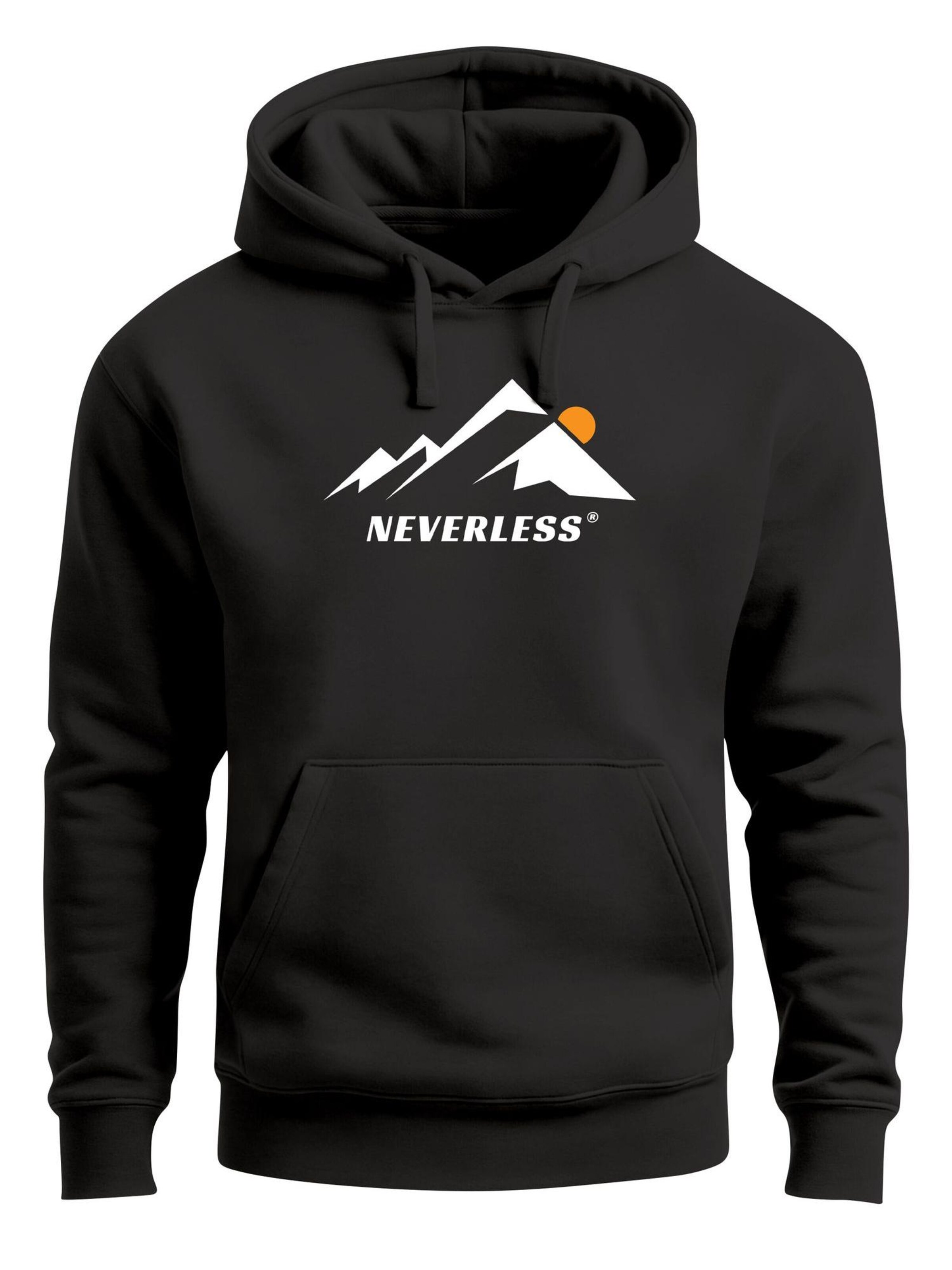 Neverless Sweatshirt 'Minimalistic Mountain'‌‌‌‌‌‌‌‌ in Schwarz: Vorderseite