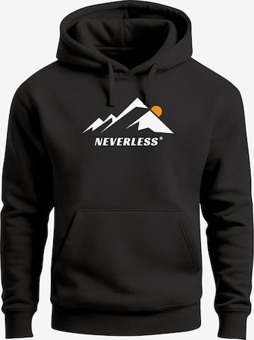 Neverless Sweatshirt 'Minimalistic Mountain' in Schwarz: Vorderseite