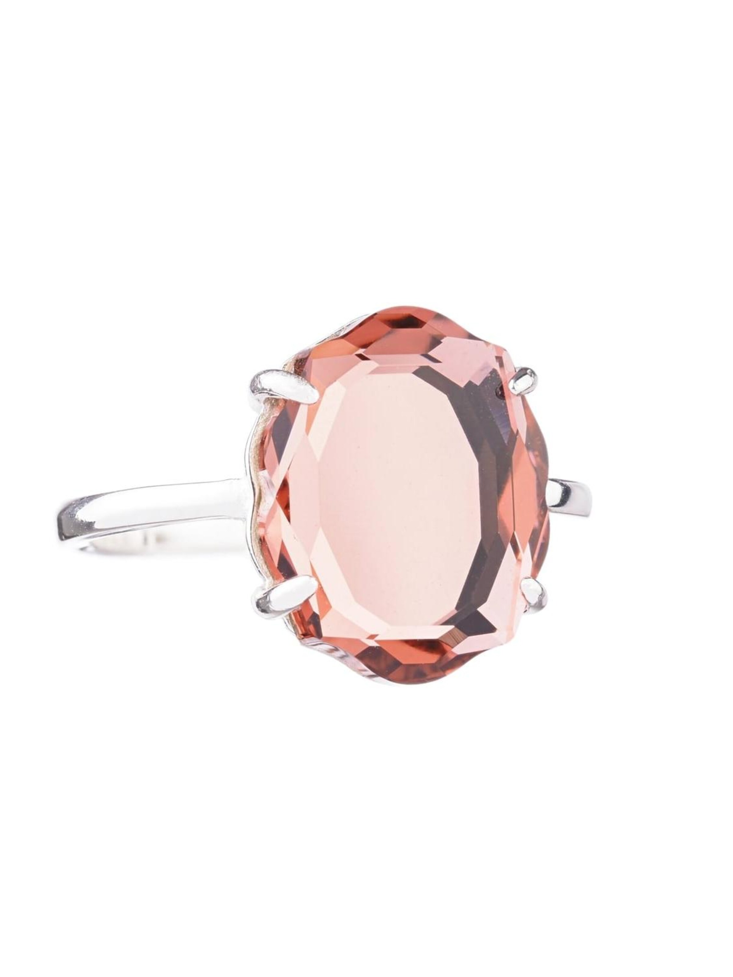 THE GEM STORIES JEWELRY - Anillo 'Blush Rose Baroque Ring – Rhodium' en rosa