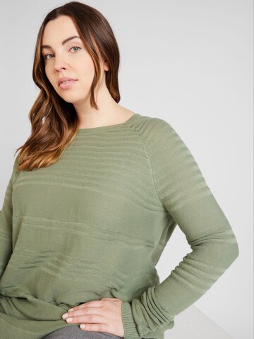 ONLY Carmakoma Sweater 'NEW AIR' in Green