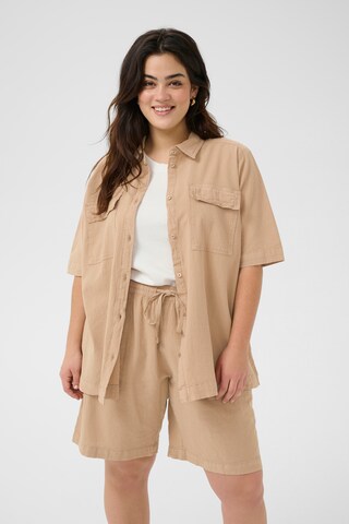 KAFFE CURVE - Blusa 'KCNana Liah' em bege: frente