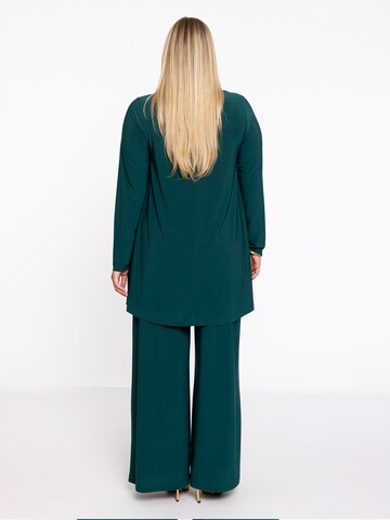 Wide Leg Pantalon Yoek en vert