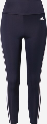 ADIDAS SPORTSWEAR Skinny Sporthose 'Designed To Move High-Rise 3-Stripes' in Blau: predná strana