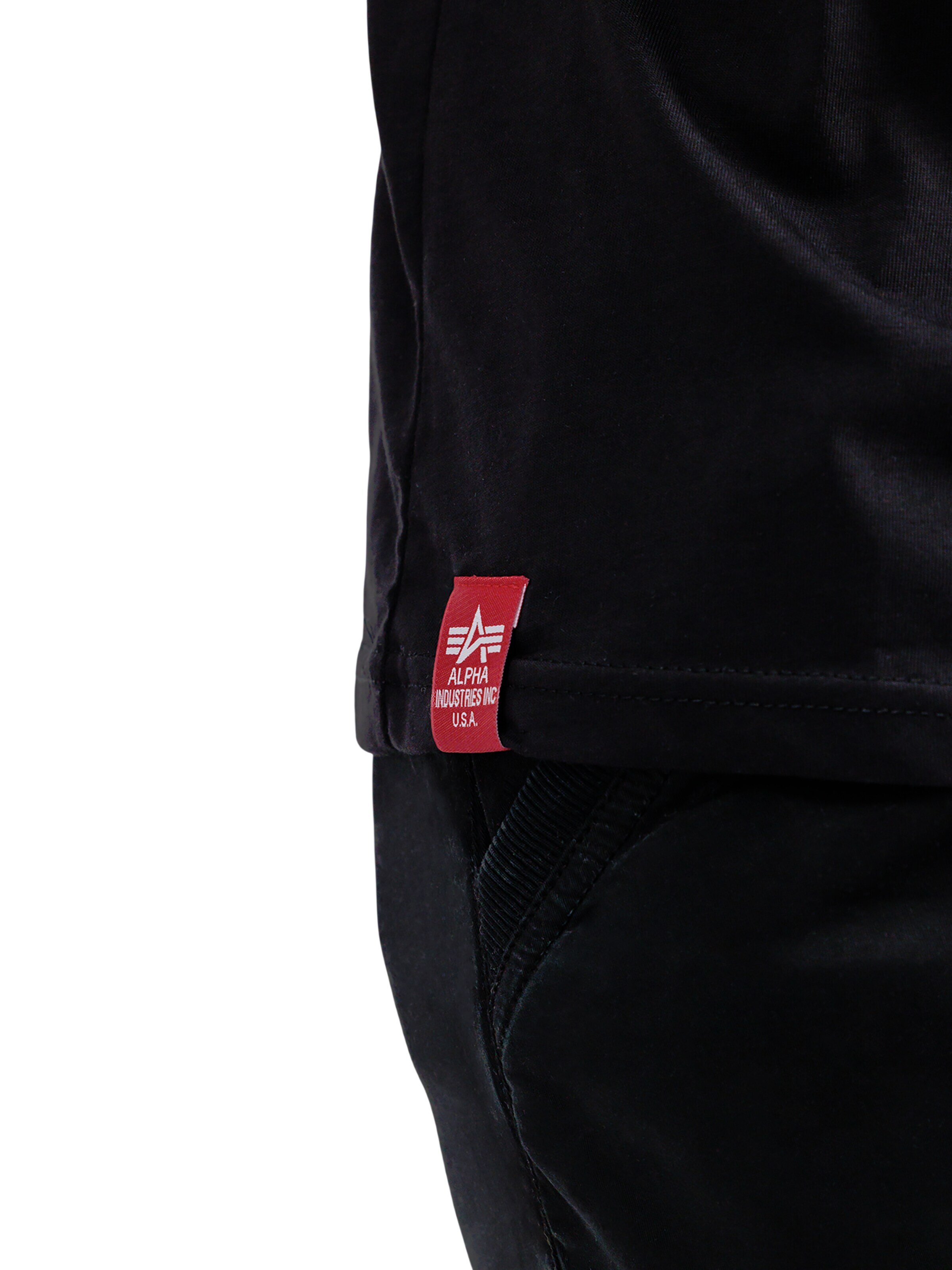 ALPHA INDUSTRIES Shirt 'Alpha Wording'‌‌‌‌‌‌‌ in Schwarz