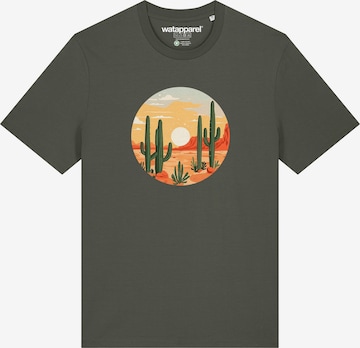 Maglietta 'Sonnenuntergang in der Wüste' di Watapparel in verde: frontale