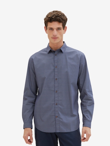 Coupe regular Chemise TOM TAILOR en bleu : devant