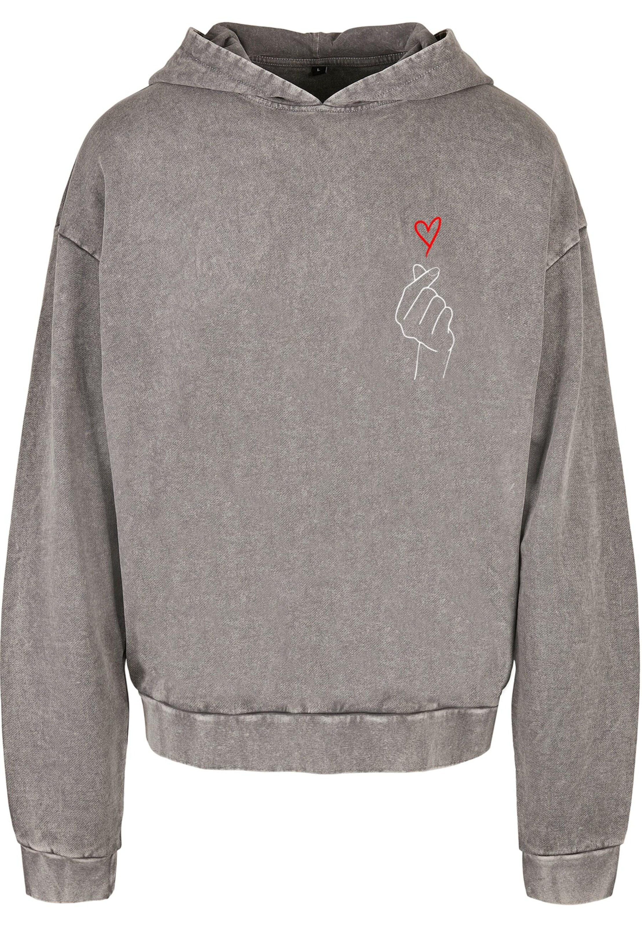 Merchcode Sweatshirt 'K Heart' in Grau: Vorderseite