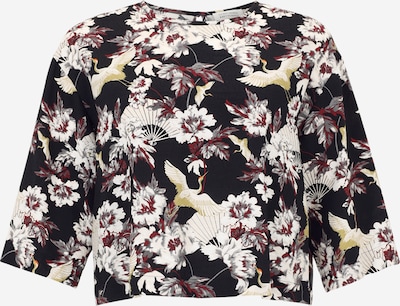 Guido Maria Kretschmer Curvy Bluza 'Orelia' u šampanjac / tamno crvena / crna / prljavo bijela, Pregled proizvoda