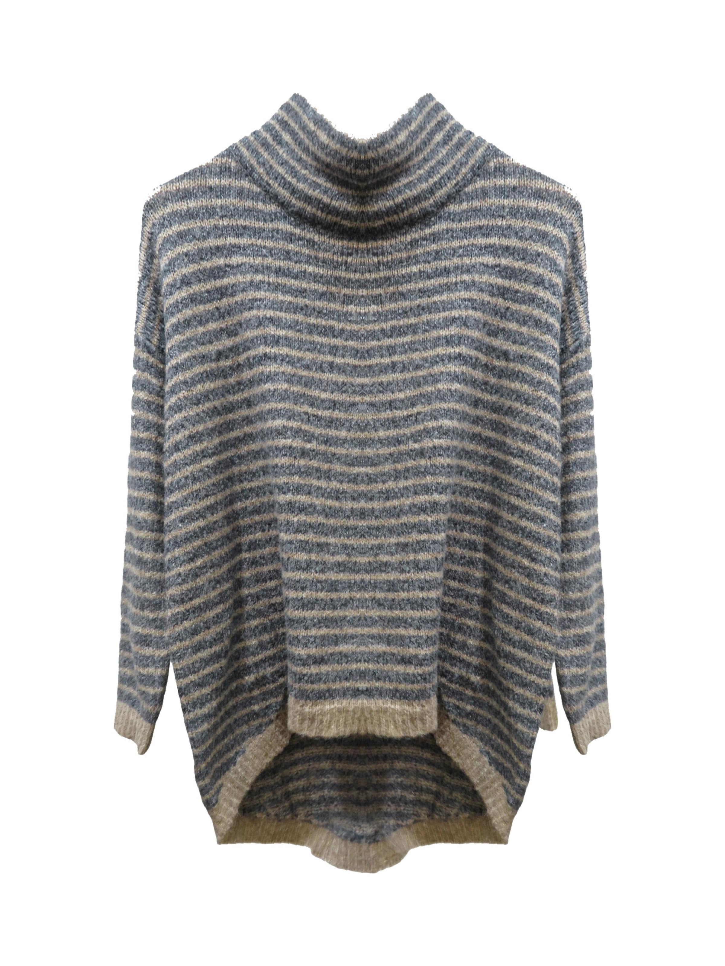 Pull-over oversize Apricot en gris : devant