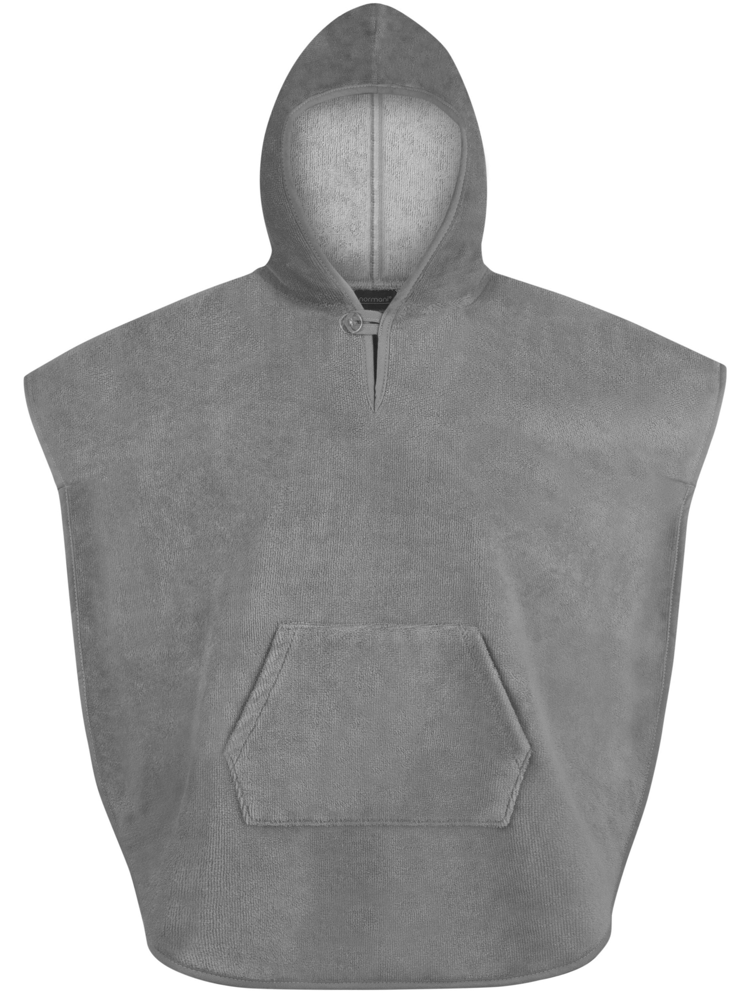 normani Bademantel in Grau: Vorderseite