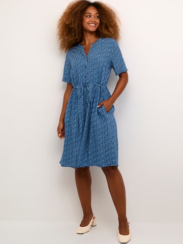 Cream Shirt Dress 'Tiah' in Blue