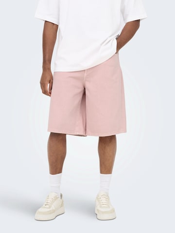 Only & Sons Loosefit Jeans 'ONSCARL' in Roze: voorkant