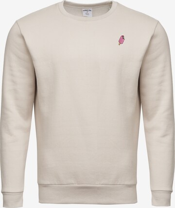 Mikon Sweatshirt 'Eis' i beige: framsida