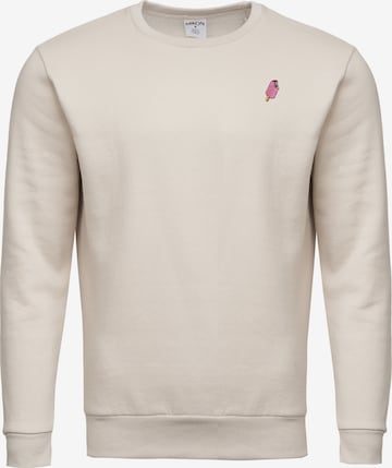 Mikon Sweatshirt 'Eis' in Beige: predná strana