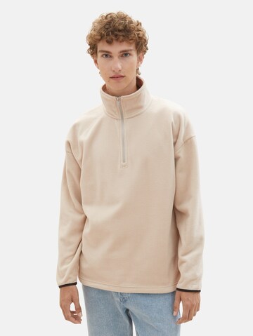 TOM TAILOR DENIM Sweatshirt in Beige: front