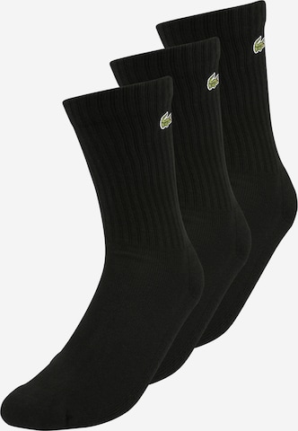 LACOSTE Athletic Socks in Black: front