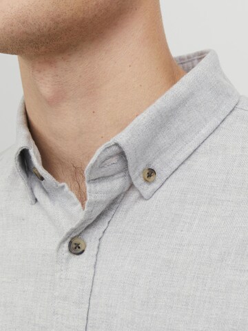 JACK & JONES Slim fit Button Up Shirt 'Classic' in Grey