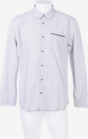 TOM TAILOR Button Up Shirt in L in Blue: front