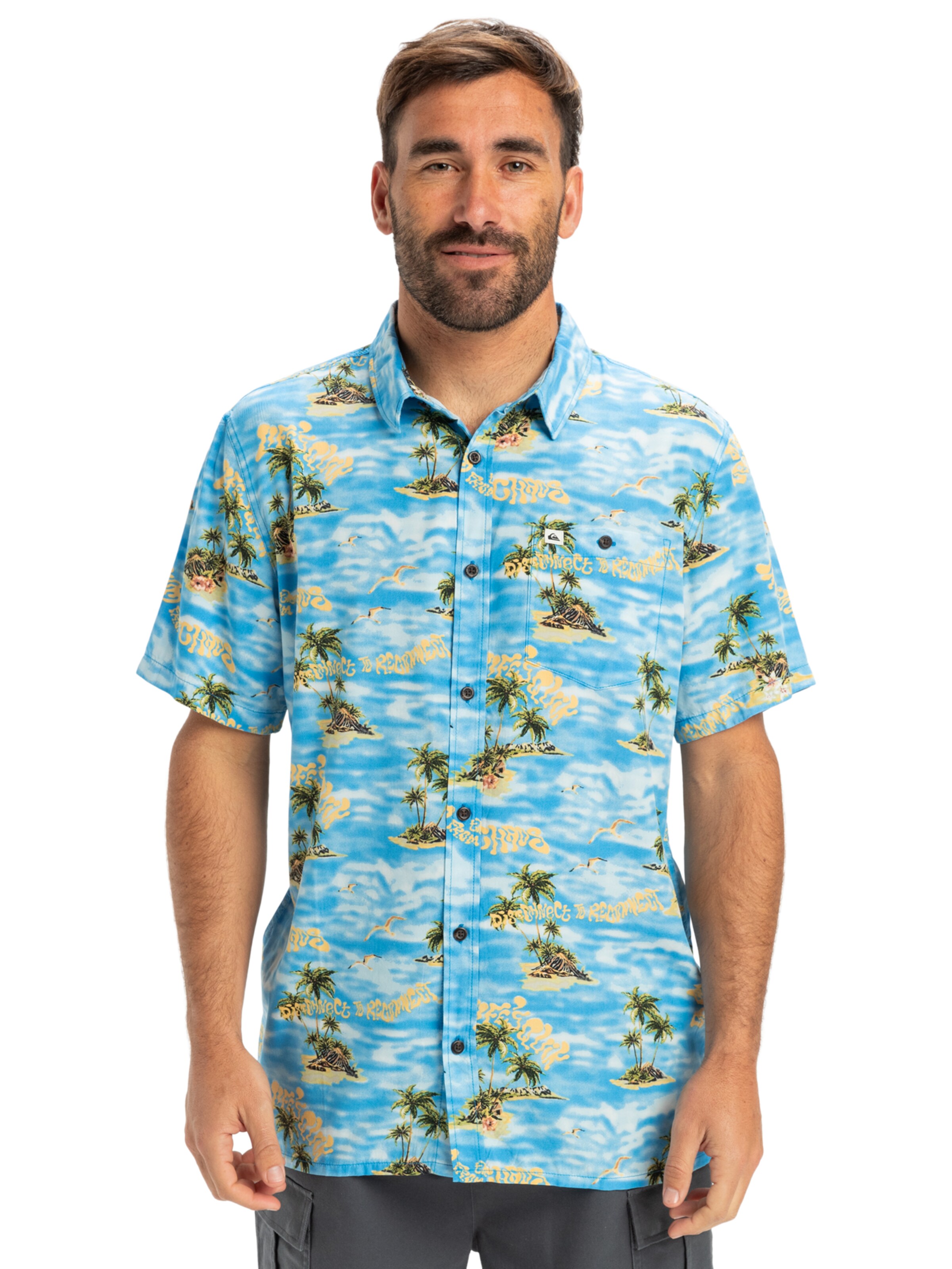 QUIKSILVER Regular fit Overhemd 'Safe Paradise' in Blauw: voorkant