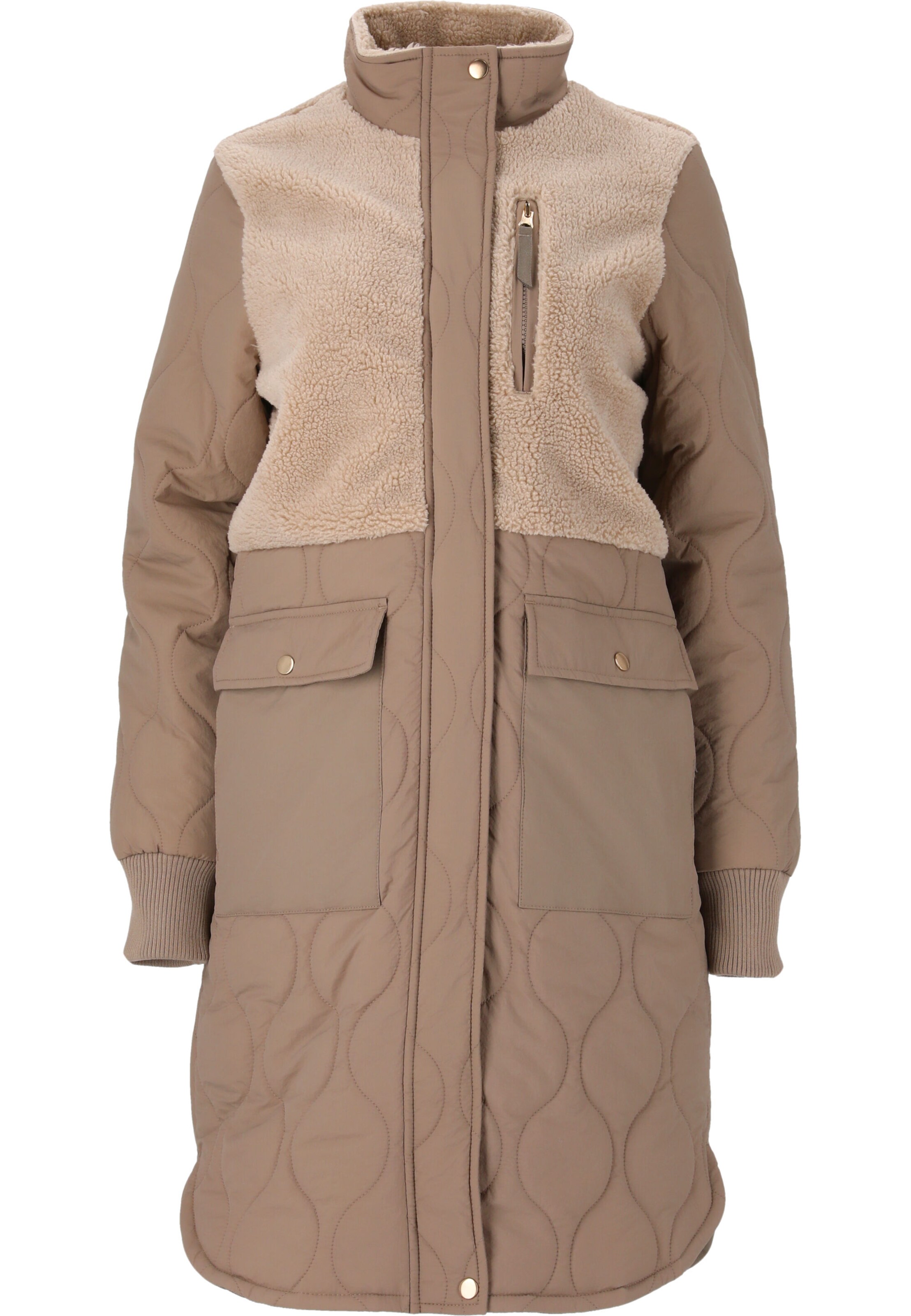 Weather Report Outdoormantel 'Hollie' in Bruin: voorkant