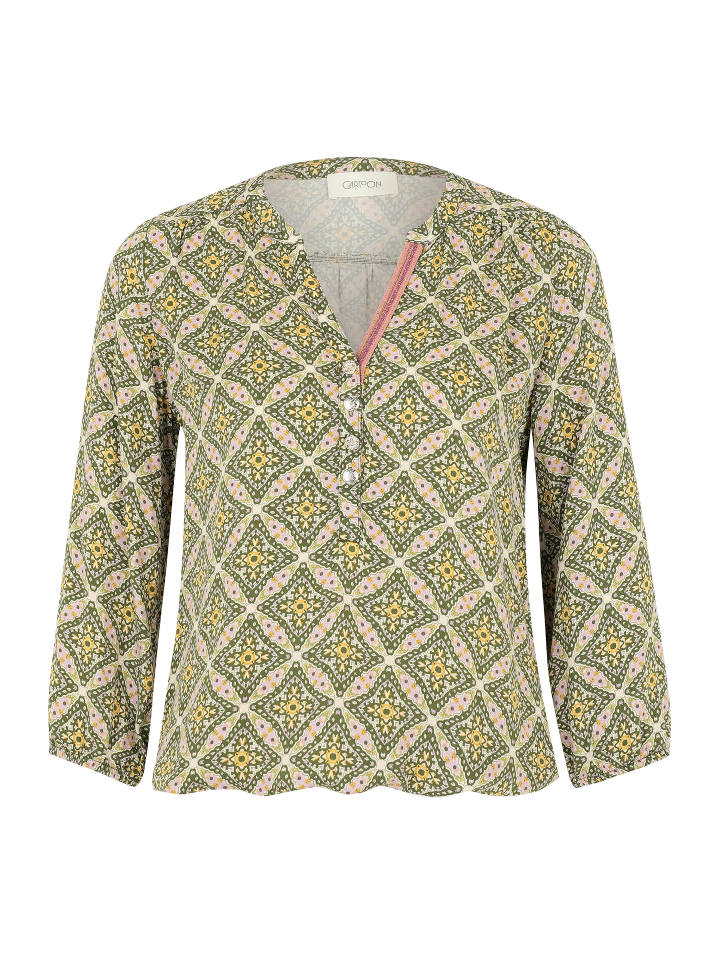 Cartoon Bluse in Grün: Vorderseite