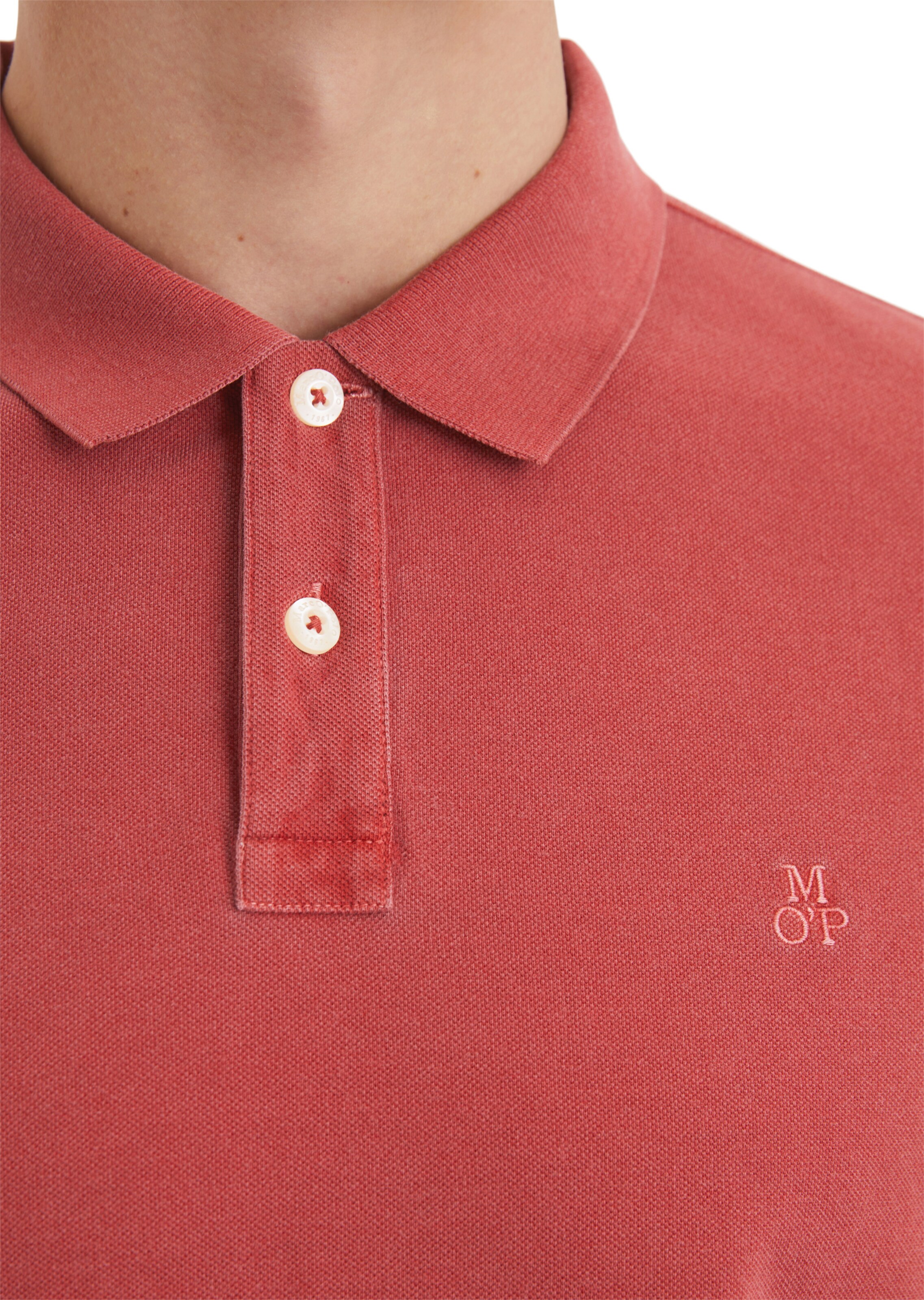 Marc O'Polo Shirt 'Piqué' in Red