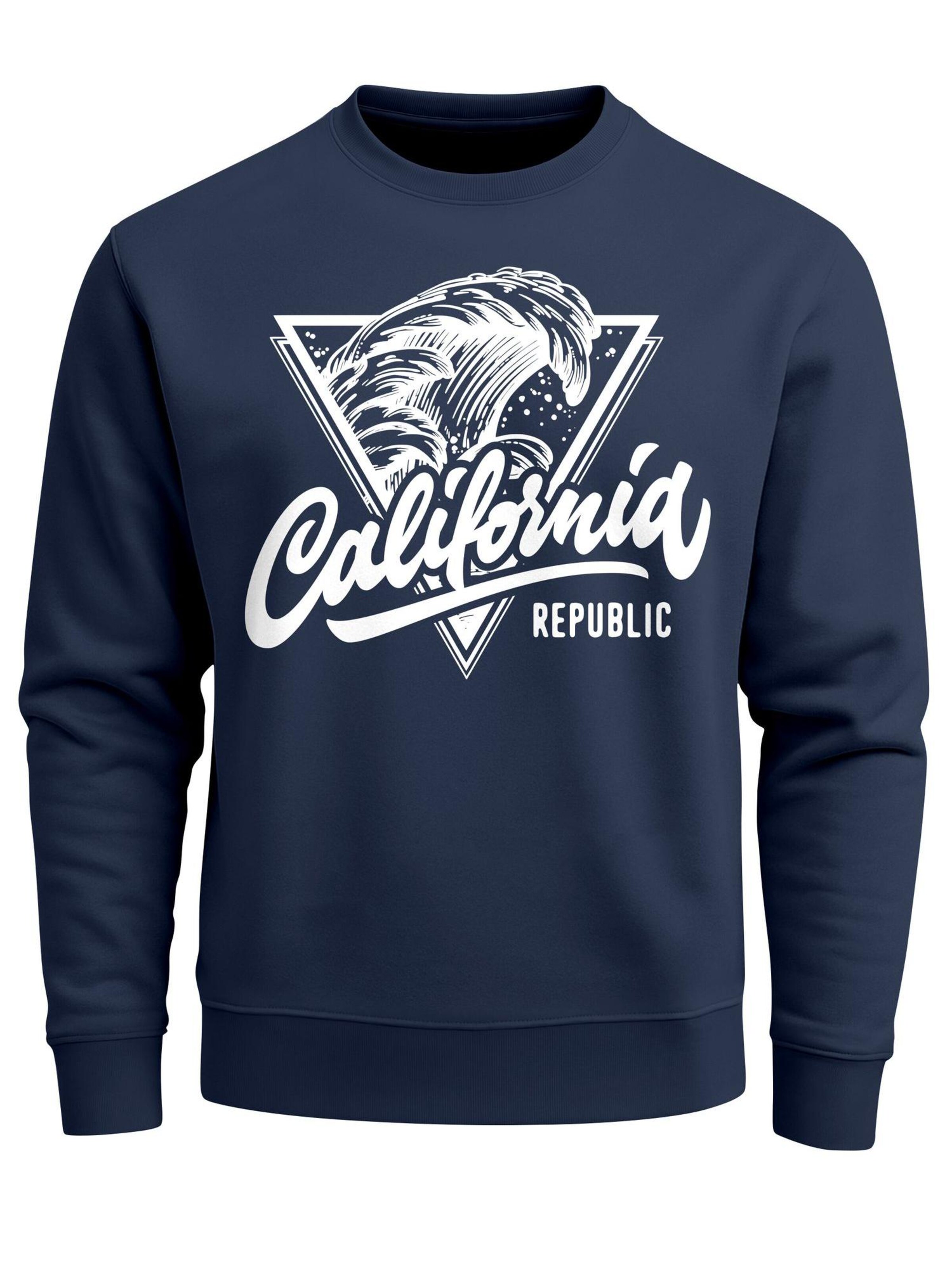 Neverless Sweatshirt 'California Republic' in Blue: front